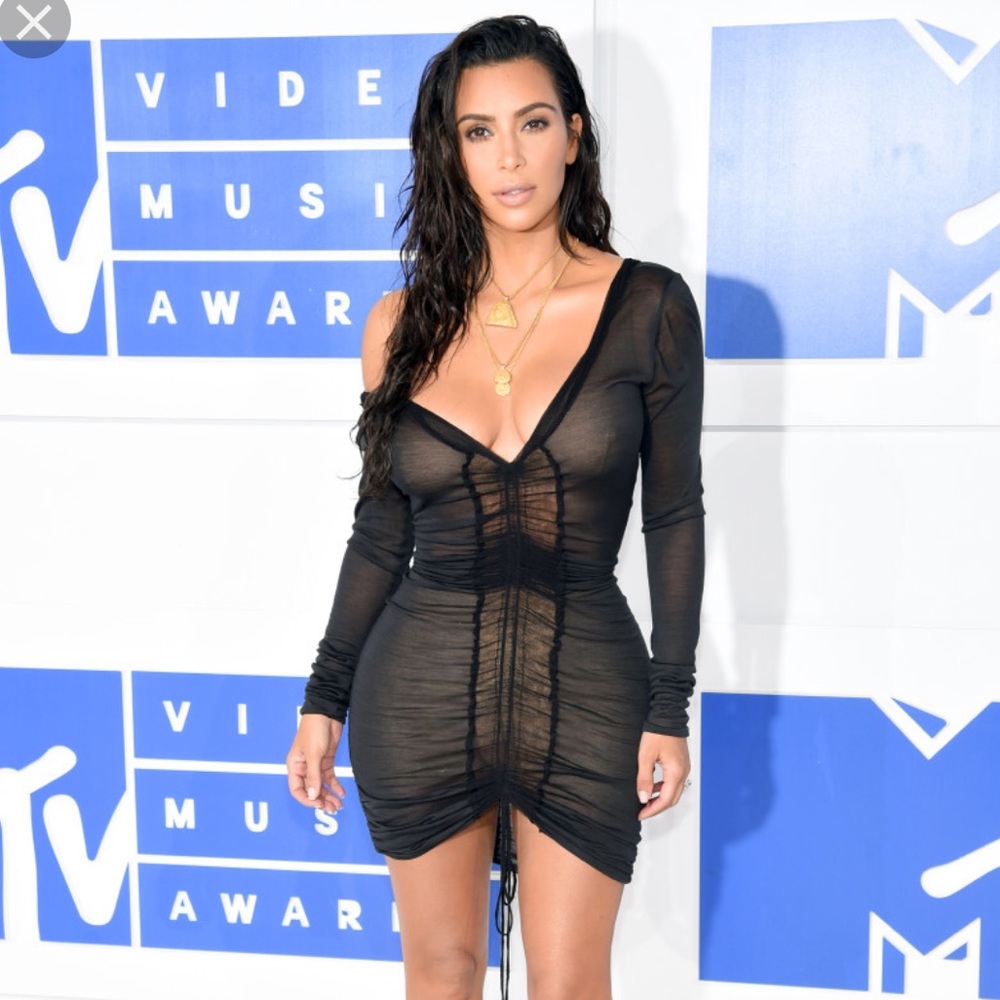 Black Mesh Bodycon Dress
